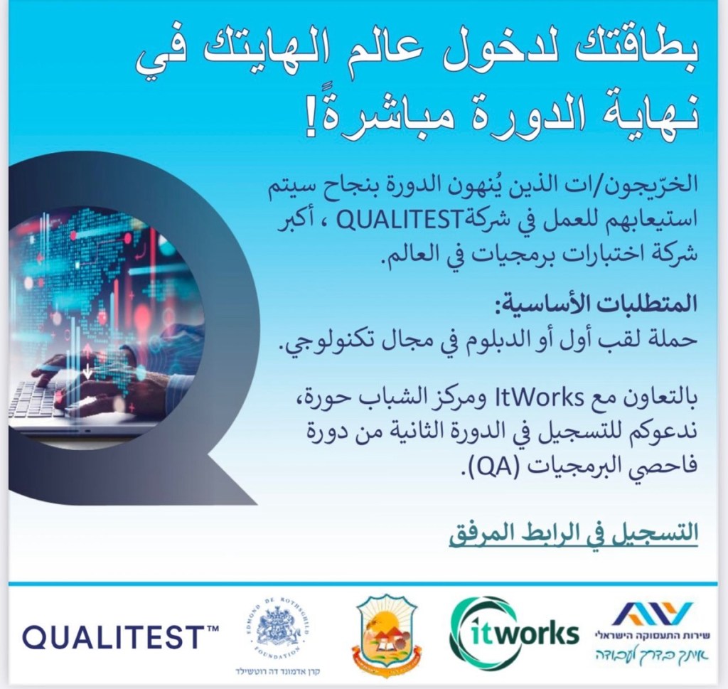 فرصة استثنائية للأكاديميين/ات ومهندسي/ات البرمجيات من المجتمع العربي البدوي في الجنوب!