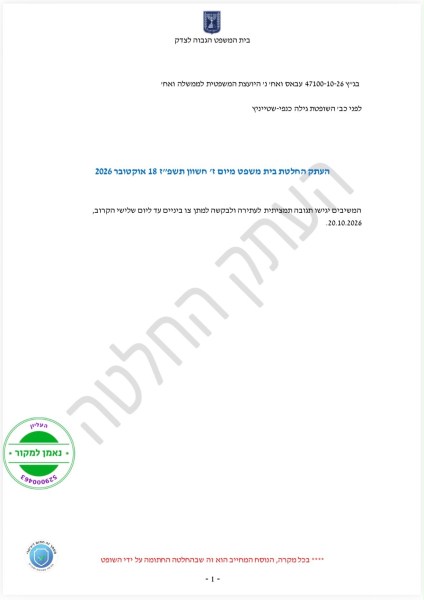 المحكمة تطلب رداً حتى الثلاثاء المقبل بشأن التماس الموحدة لوقف الهدم وتهمة بن غفير